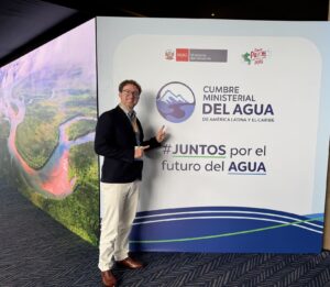 Florent Kaiser at water summit in Peru, May 2025