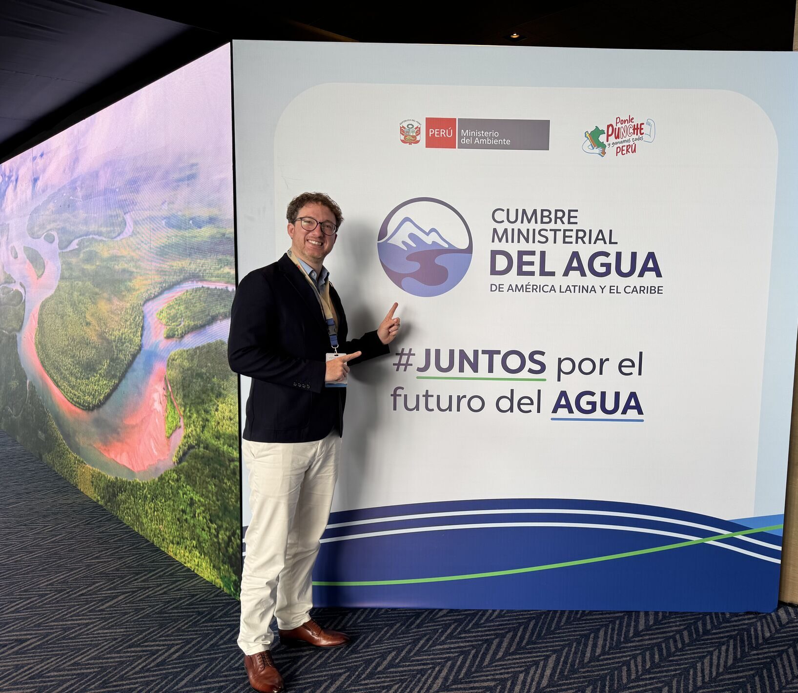 Florent Kaiser at water summit in Peru, May 2025